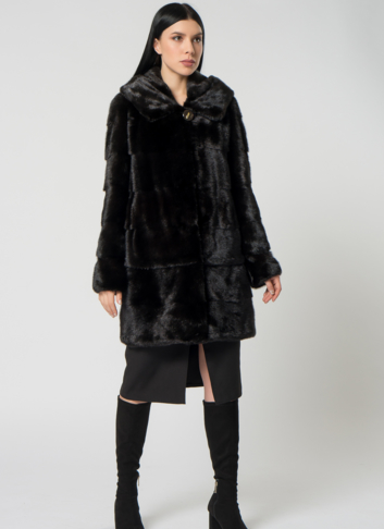 Норковая шуба с капюшоном Норковая шуба с капюшоном