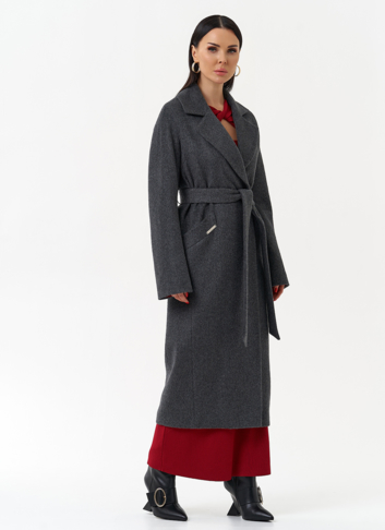 Длинное женское пальто с английским воротником Длинное женское пальто с английским воротником
