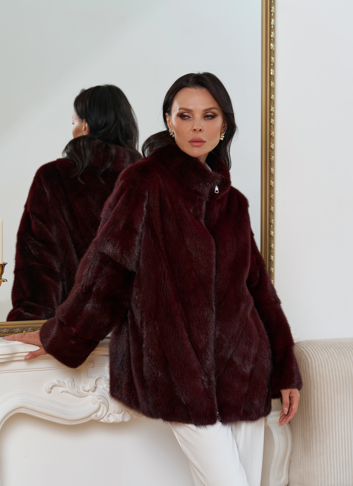 Куртка из меха норки с воротником стойкой Куртка из меха норки с воротником стойкой