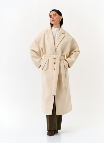Женское свободное пальто с поясом Женское свободное пальто с поясом