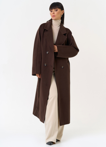 Женское двубортное пальто с поясом Женское двубортное пальто с поясом