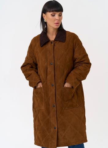 Женский пуховик из натуральной замши  Женский пуховик из натуральной замши