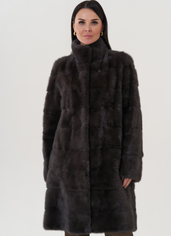 Шуба из норки с воротником стойка Шуба из норки с воротником стойка
