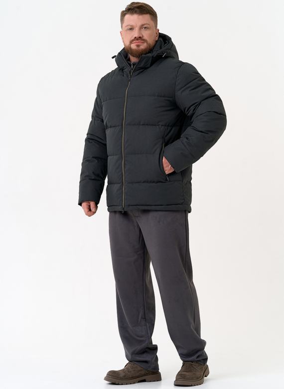 Мужской пуховик с капюшоном  Мужской пуховик с капюшоном