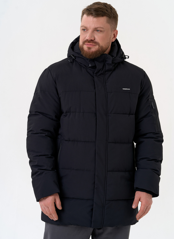 Мужской пуховик с капюшоном  Мужской пуховик с капюшоном