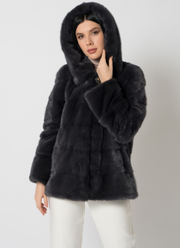 Куртка из меха норки с капюшоном Куртка из меха норки с капюшоном