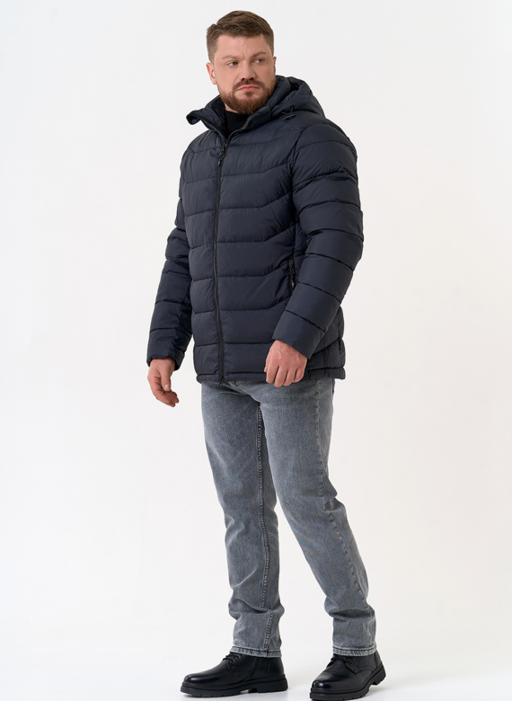 Мужской пуховик с капюшоном  Мужской пуховик с капюшоном