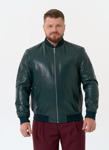 Мужская куртка бомбер из натуральной кожи Мужская куртка бомбер из натуральной кожи