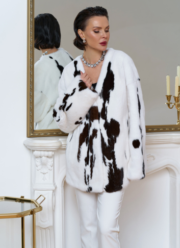 Жакет из меха норки в расцветке "ягуар" Жакет из меха норки в расцветке "ягуар"