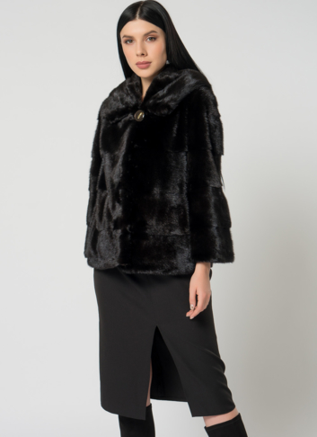 Норковая шуба с капюшоном Норковая шуба с капюшоном