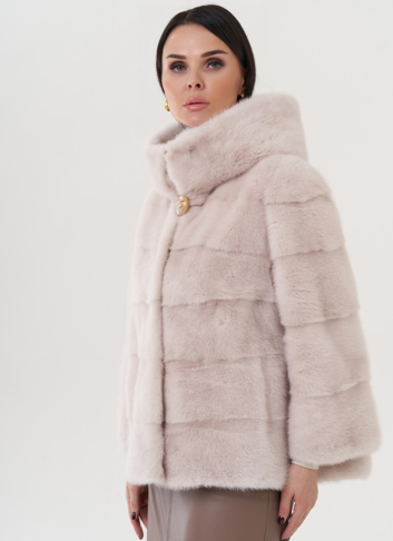 Шуба из норки с капюшоном  Шуба из норки с капюшоном