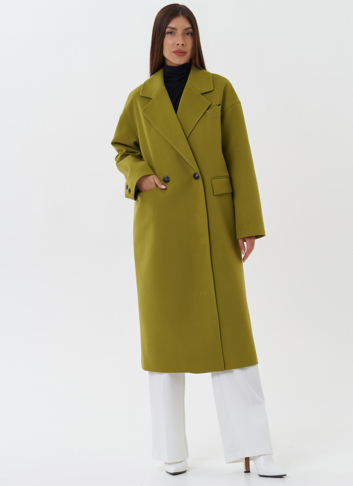 Пальто зеленого цвета с английским воротником Пальто зеленого цвета с английским воротником